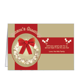 Christmas Large Red Bow Cards  7.875" x 5.50" w-envelope