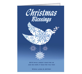 Holiday Card w-Envelope 5.50" x 7.875" Snow Dove Business Style