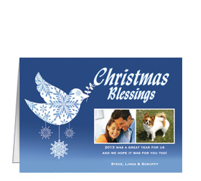 Christmas Card w-Envelope 7.875" x 5.50" Snow Dove Family Style