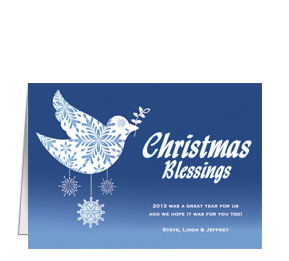 Holiday Card w-Envelope 7.875" x 5.50" Snow Dove Business Style