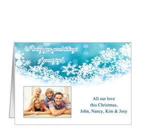 Christmas Card w-Envelope 7.875" x 5.50" Frosty Snowman design 6 Family Style