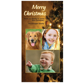 Merry Christmas greeting Card 4" x 8"