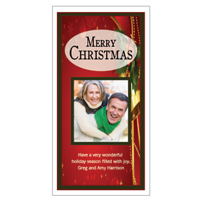 Mistletoe & Jingle Bells Holiday Card 4" x 8"