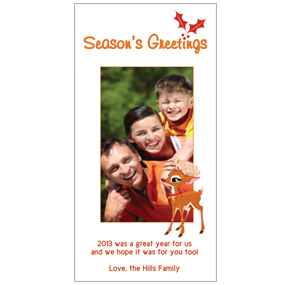 Rudolph The Red Nose Reindeer Holiday Card 4" x 8"