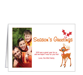 Baby Rudolph Season's Greetings Card 7.875" x 5.50"