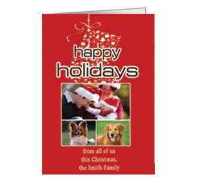 Red and White Holiday Stocking Card 5.50" x 7.875"