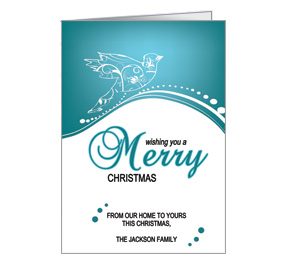 Holiday Card w-Envelope 5.50" x 7.875" Swirl Dove Business Style 