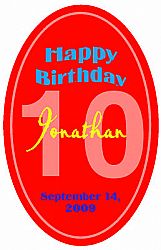 Oval Flag Birthday Label