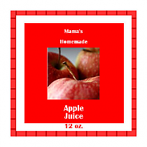 Juice Small Square Canning Labels 1.5x1.5