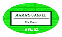 Pickles Small Oval Canning Labels 1.25x2.25