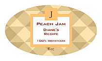 Peach Small Oval Canning Labels 1.25x2.25