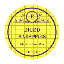 Pinapple Small Circle Canning Labels 1.5x1.5