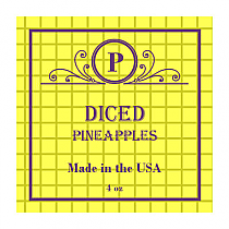 Pinapple Small Square Canning Labels 1.5x1.5