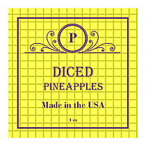 Pineapple Square Canning Labels 2x2