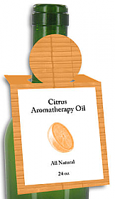 Citrus Aromatherapy Oil Rectangle Bottle Tags