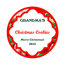 2x2 Christmas Cookies Circle Canning Label