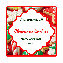 2x2 Christmas Cookies Square Canning Label