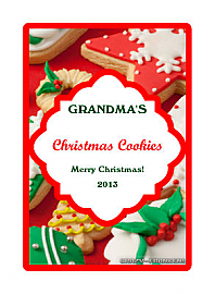 1 7/8" x 2 3/4" Christmas Cookies Small Rectangle Canning Label