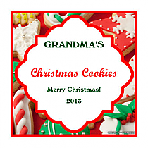 3" x 3" Christmas Cookies Large Square Canning Label