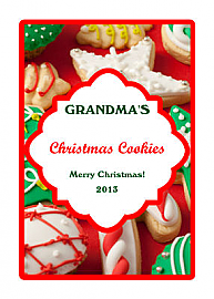 2 3/10" x 3 1/2" Christmas Cookies Canning Label