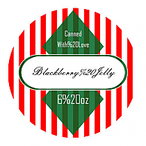 Blackberry Circle Christmas Canning Labels 2x2