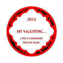 Valentine Rose Circle Label