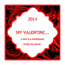 Valentine Rose Large Square Label