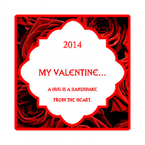 Valentine Rose Square Label