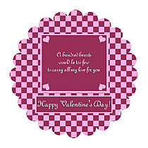 Valentines Day Hundred Hearts Scalloped Labels