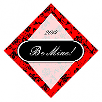 Valentine Floral Diamond Labels 2x2