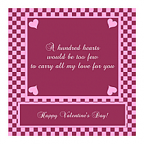 Valentines Day Hundred Hearts Square Labels