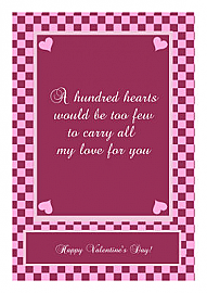 Valentines Day Hundred Hearts Rectangle Labels