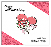 Happy Valentines Day Valentine Day Big Square Labels 3.5x3.25