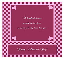 Valentines Day Hundred Hearts Standard Square Labels