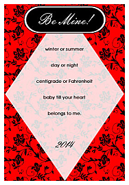 Valentine Floral Text Rectangle