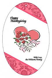 Happy Valentines Day Valentine Vertical Oval Favor Tag 2.25x3.5