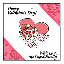 Happy Valentines Day Valentine Square Favor Tag 2x2  