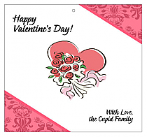 Happy Valentines Day Valentine Big Square Favor Tag 3.5x3.25