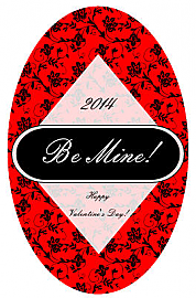 Valentine Floral Vertical Oval Label