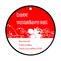 Valentine Curlicue Big Circle Hang Tag