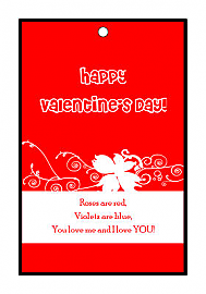 Valentine Curlicue Vertical Large Rectangle Hang Tag