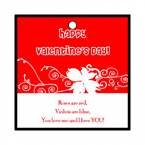 Valentine Curlicue Square Hang Tag