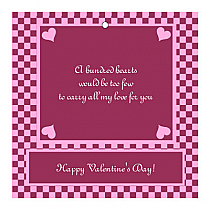 Valentines Day Hundred Square Favor Tag