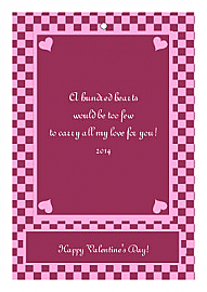 Valentines Day Hundred Rectangle Favor Tag