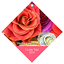 Valentine Diamond Photo Hang Tag With Text