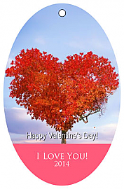 Valentine Vertical Oval Photo Hang Tag With Text