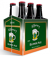 6 Pack Carrier Killarney includes plain 6 pack carrier and custom pre-cut labels