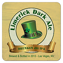 Limerick Dark Ale Saint Patrick Day Square Coasters