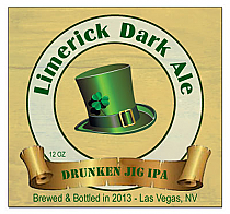 Limerick Dark Ale Square Irish Beer Labels