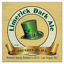 Limerick Dark Ale Square Irish Beer Labels